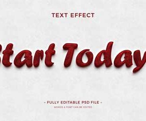 Mock up Dark Red text effect on grunge background