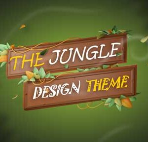 Wooden plank text effect on natural background with leaves