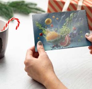 Mock up of coffee mug and letter in woman hand