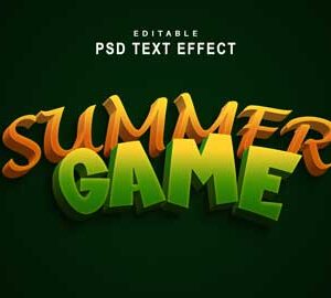 cartoon text effect on dark green background
