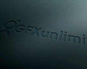 mock up of engraved logo effect on dark background