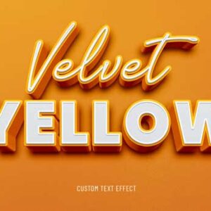 Yellow velvet 3d text effect