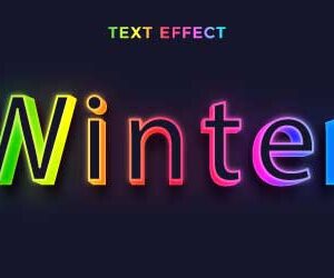 Rainbow-color-text-effect-on-abstract-dark-background