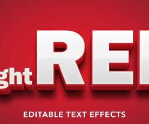 Red text 3d style editable text effect