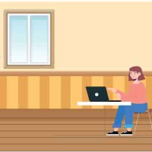 a-woman-is-working-on-laptop-in-the-room