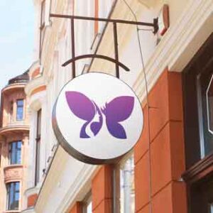 white-round-shape-street-sign-board-mock-up-free