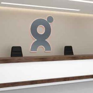 logo indoors wall mock up template