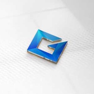 logo letter G mock up white paper