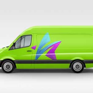 side-view-of-green-van-mock-up