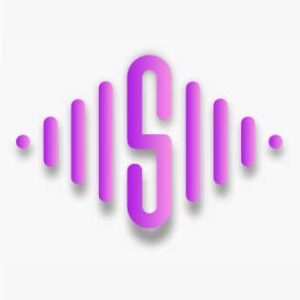 letter s with pulse wave element logo template electronic music