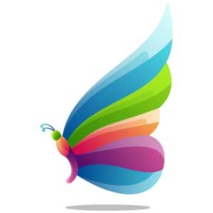 colorful logo butterfly vector style