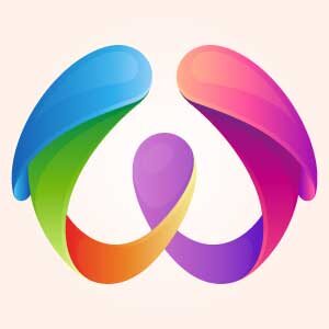 wave letter w logo design template