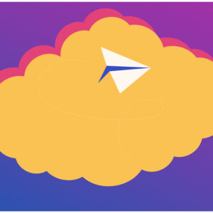 flying-paper-planes-with-cloud-on-abstract-background