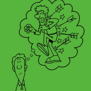 draw-young-man-think-for-injured-person-with-arrows-in-his-mind