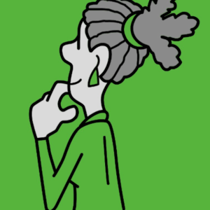 draw-young-girl-with-big-hair-bun-hold-her-left-index-finger-on-lips